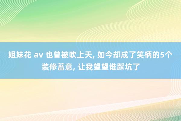 姐妹花 av 也曾被吹上天, 如今却成了笑柄的5个装修蓄意, 让我望望谁踩坑了