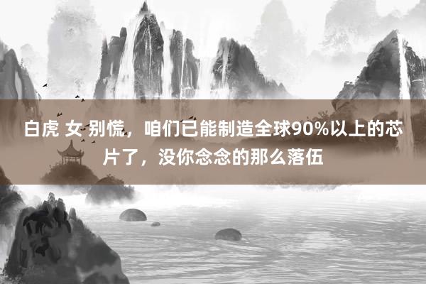 白虎 女 别慌，咱们已能制造全球90%以上的芯片了，没你念念的那么落伍