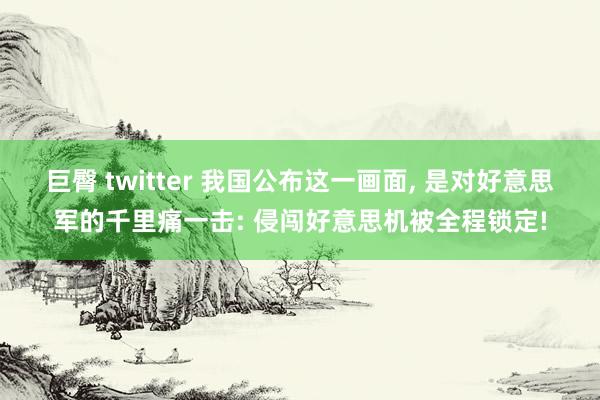 巨臀 twitter 我国公布这一画面, 是对好意思军的千里痛一击: 侵闯好意思机被全程锁定!