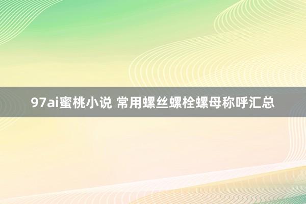 97ai蜜桃小说 常用螺丝螺栓螺母称呼汇总